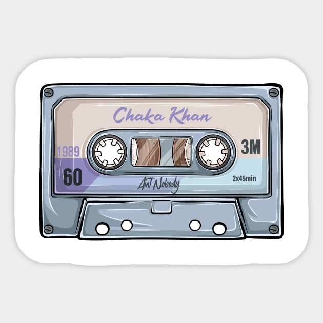 Chaka Khan Vintage Classic Cassette Tape Sticker by PowelCastStudio